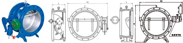 HDH47X蝶式缓冲止回阀结构图