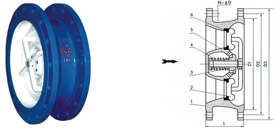 CVKR大口径静音式止回阀结构图