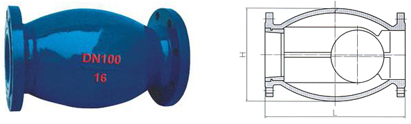 HQ44X单球微阻球形止回阀结构图